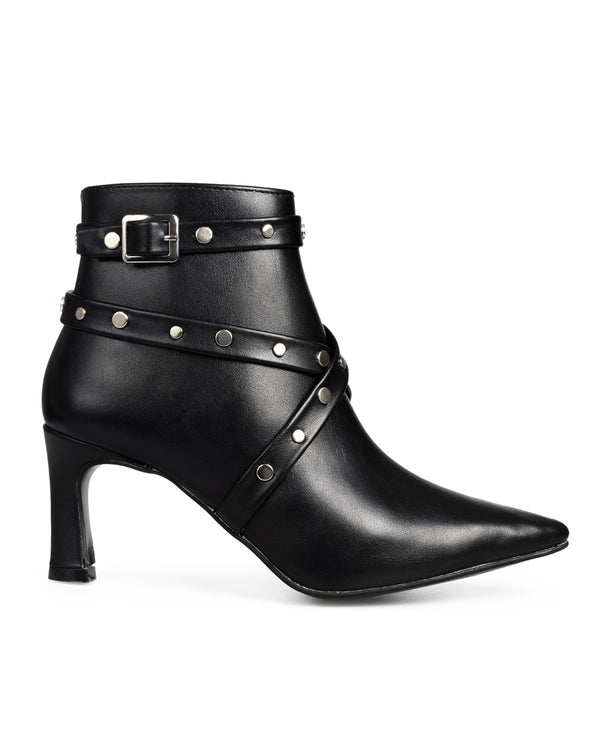 Botín Negro Picudo Tira Estoperoles 40102