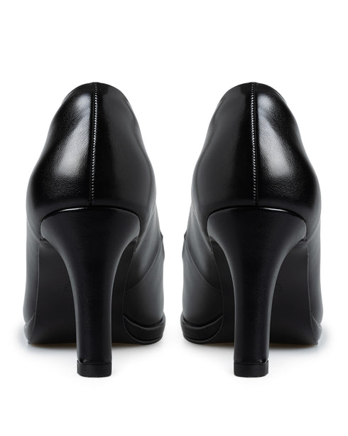 Zapatilla Negra Lisa Punta Redonda 40601