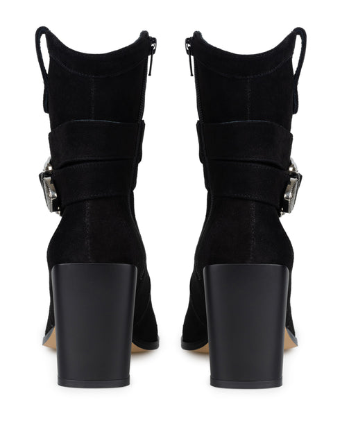 Botín Negro Hebilla Punta Metal 41012