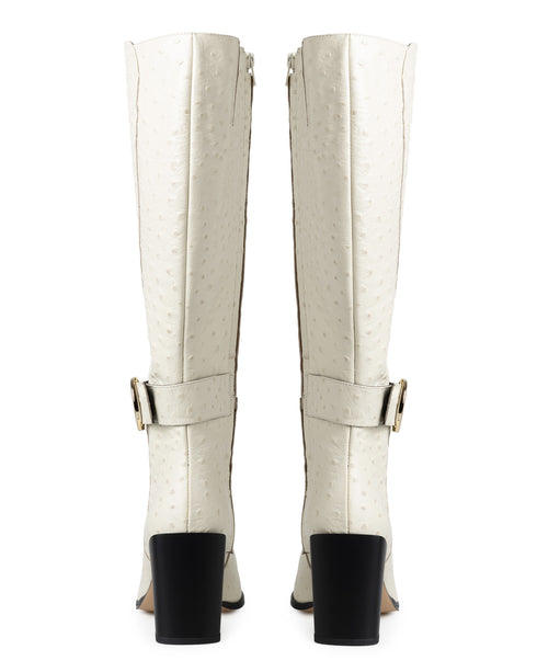 Bota Vaquera Blanca Hebilla 41025