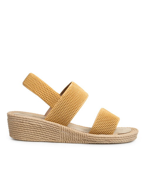 Sandalia Amarilla Tacón Cuña Confort 4200L