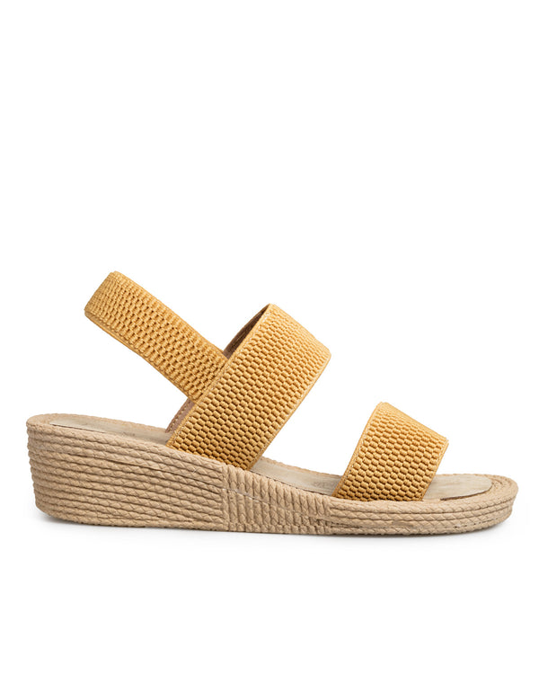 Sandalia Amarilla Tacón Cuña Confort 4200L