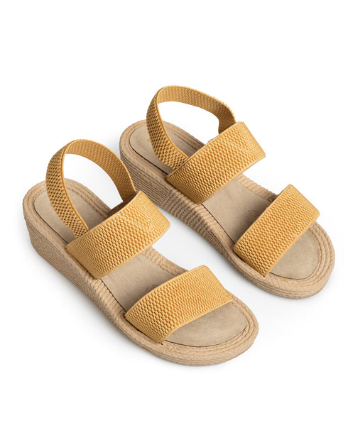 Sandalia Amarilla Tacón Cuña Confort 4200L