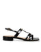 Sandalia Plana Negra T-Strap 42083
