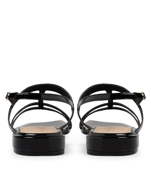 Sandalia Plana Negra T-Strap 42083