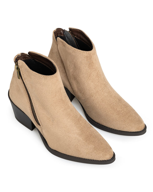 Botín Picudo Beige Cierre 5050R