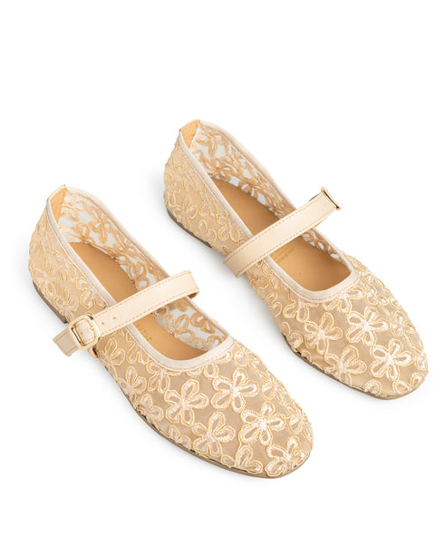 Balerina Beige Oro Flores 6101M