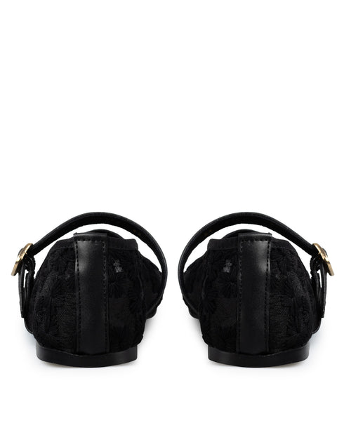 Balerina Negra Flores 6101M