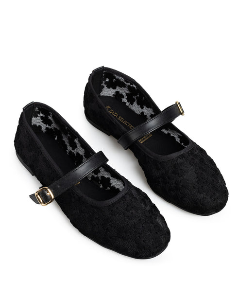 Balerina Negra Flores 6101M