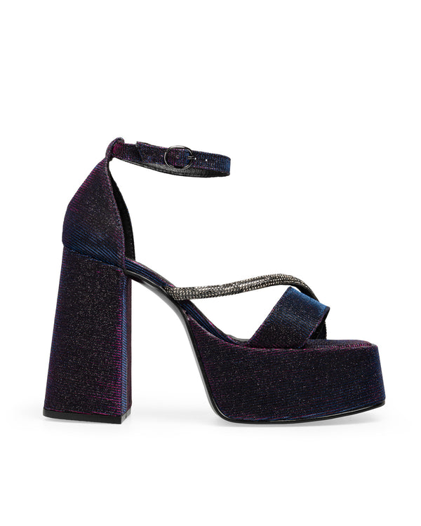 Plataforma Morada Glitter Ankle Strap 7500R