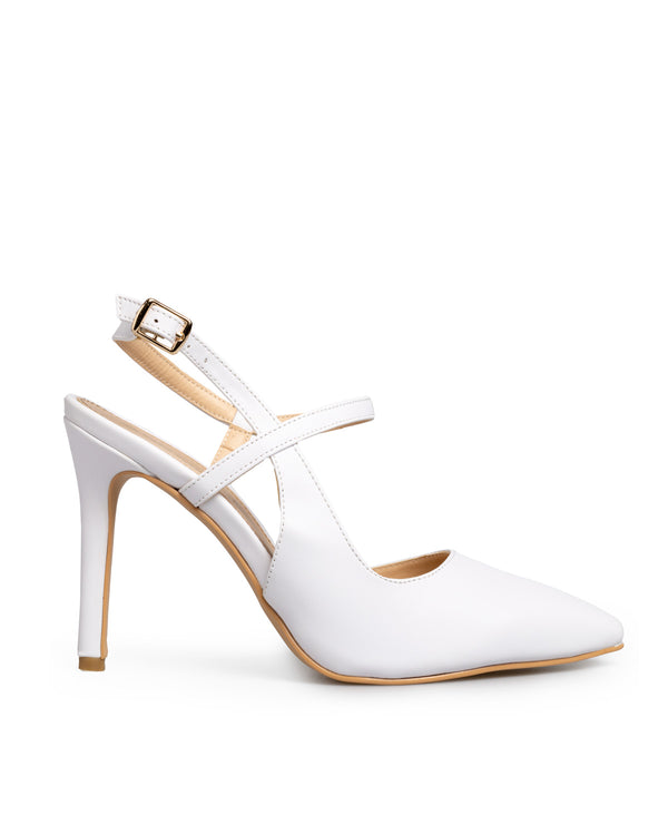 Zapatilla Tacón Blanca Slingback 79031