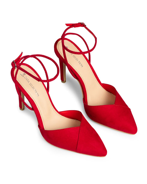Zapatilla Roja Ankle Strap Pinza 79044