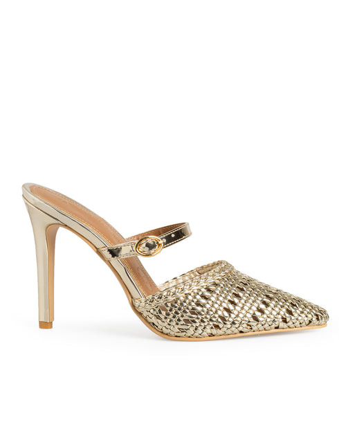 Zapatilla Oro Trenzada 79049