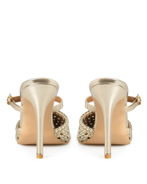 Zapatilla Oro Trenzada 79049