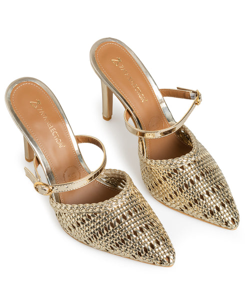 Zapatilla Oro Trenzada 79049