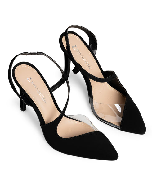 Zapatilla Negra Tira Cruzada 79055