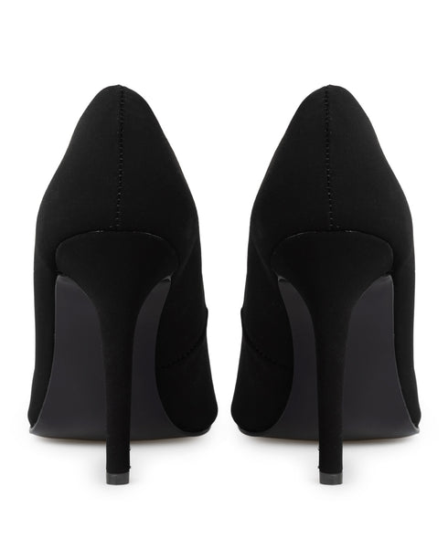 Zapatilla Negra Stilettos Tira Oro 79058