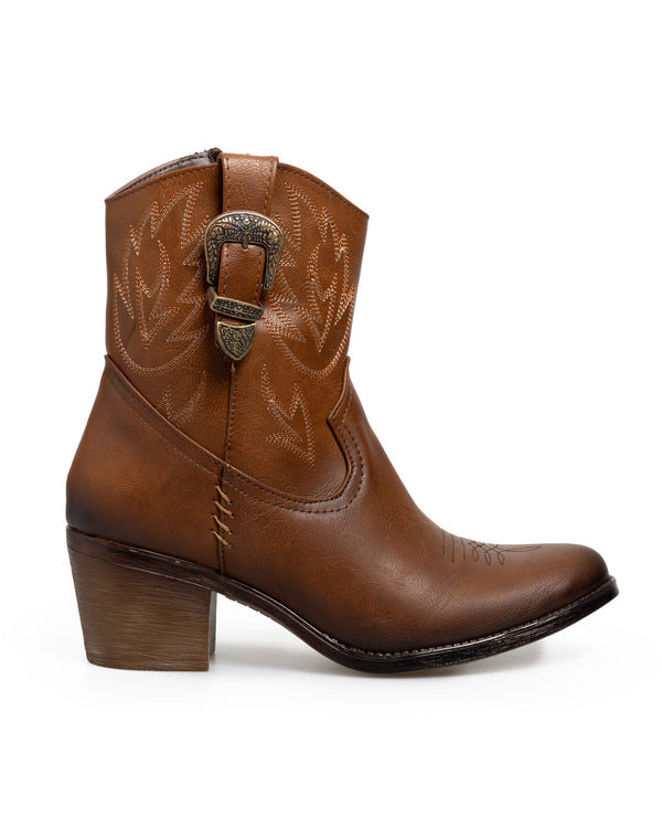 Botín Vaquero Miel Con Hebilla 864LC