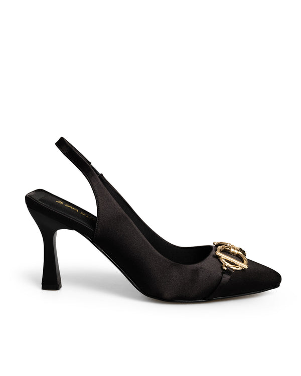 Zapatilla Negra Confort Slingback 98034