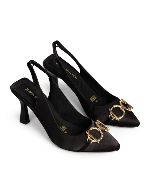 Zapatilla Negra Confort Slingback 98034