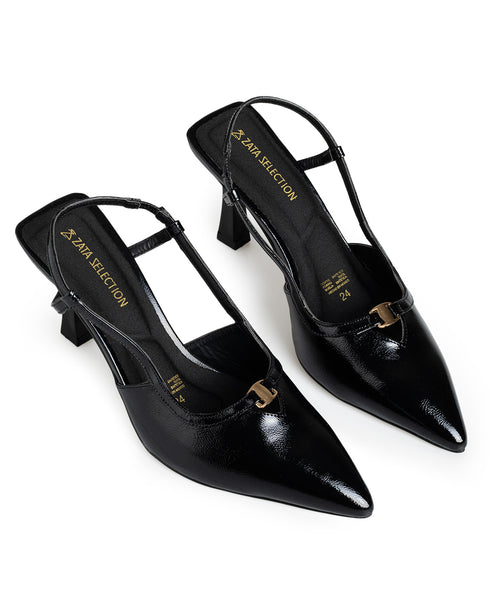 Zapatilla Negra Slingback Confort 98056