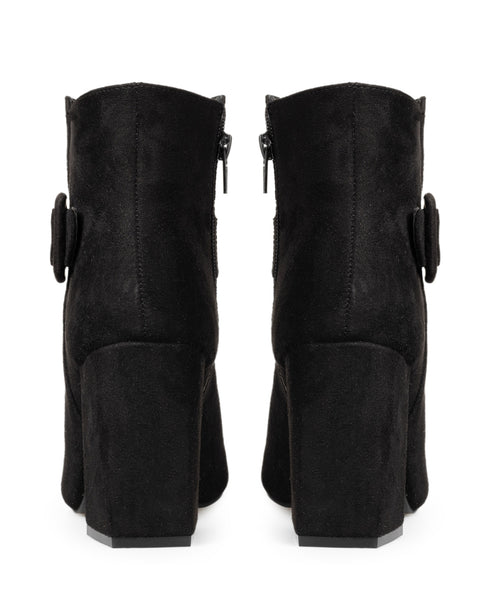 Botín Negro Hebilla Tacón Cuadrado 10201KR