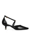 Zapatilla Negra Kitten Heel Tiras Cruzadas 10356