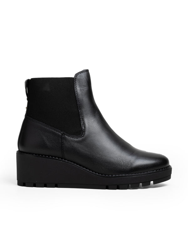 Botín Negro Tacón Cuña 15503