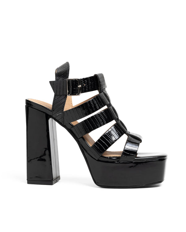 Sandalia Plataforma Negra Strips 2593797
