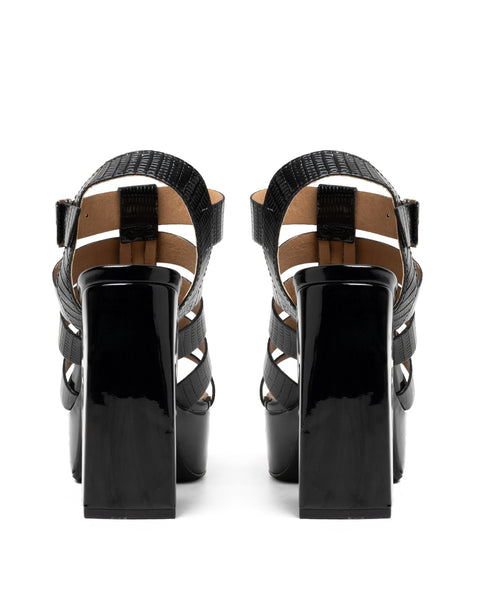 Sandalia Plataforma Negra Strips 2593797