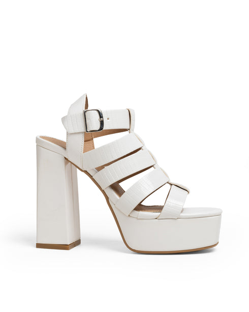 Sandalia Plataforma Latte Strips 2593797