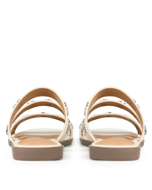 Sandalia Plana Latte Tiras Estoperoles 2004242