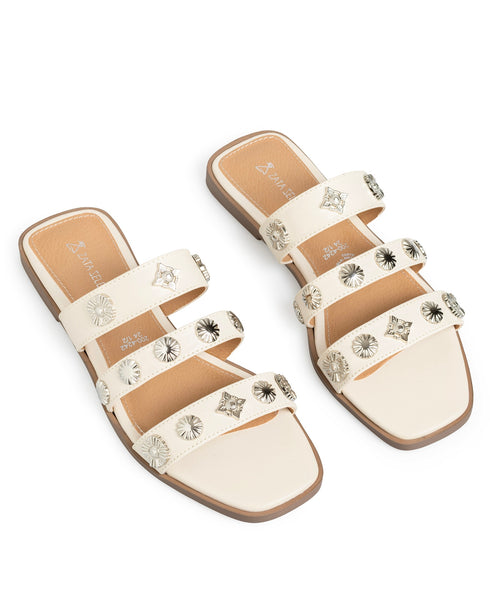 Sandalia Plana Latte Tiras Estoperoles 2004242