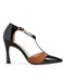 Zapatilla Negra T-Strap Tira Contraste 2094AC