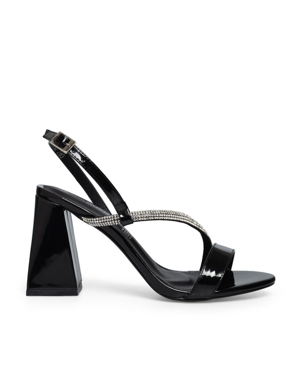 Sandalia Negra Tira Brillos 242930