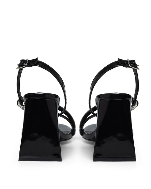 Sandalia Negra Tira Brillos 242930