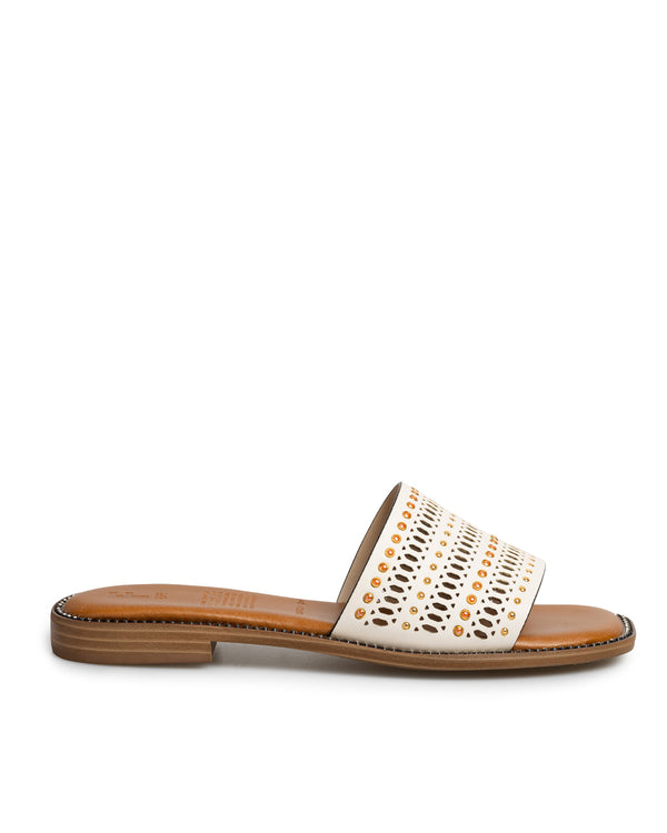 Sandalia Latte Mule Perforada 252701