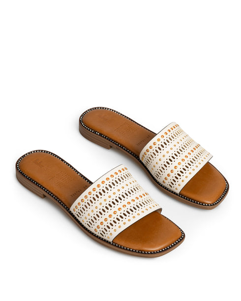 Sandalia Latte Mule Perforada 252701