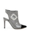 Zapatilla Abotinada Blanco Negro Hebilla Cristales ANGEL63