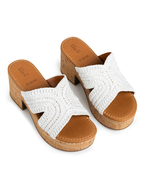 Sandalia Blanca Rafia Mule 261104