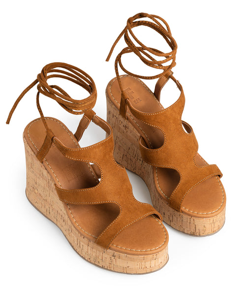 Plataforma Cuña Miel Lace Up 61703