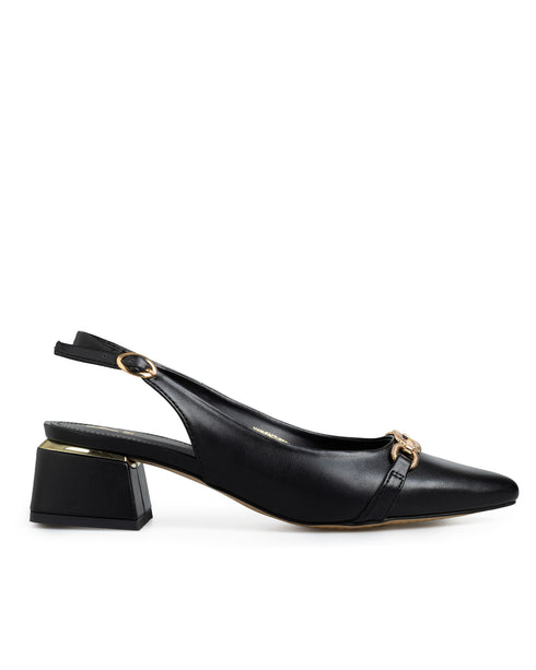 Zapatilla Slingback Negra Herraje 262504