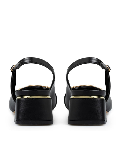 Zapatilla Slingback Negra Herraje 262504