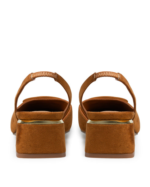 Zapatilla Slingback Miel Hebilla Cuadrada 262506