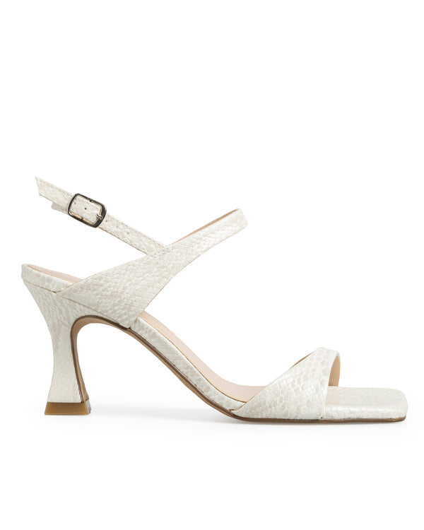 Sandalia Con Tacón Latte Víbora 263104