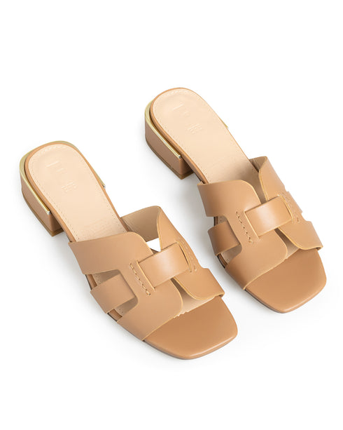 Sandalia Tacón Mule Camel 263603