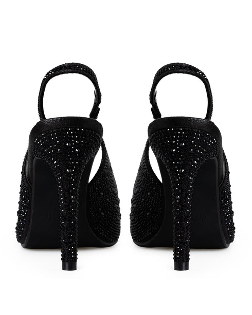 Zapatilla Negra Brillos Slingback 263944