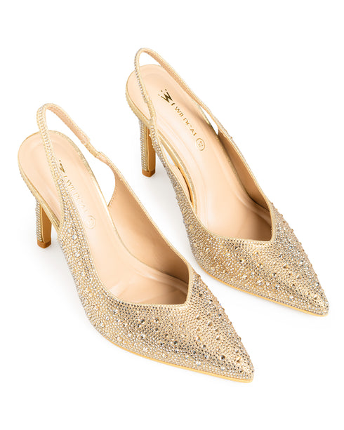 Zapatilla Oro Brillos Slingback 263944