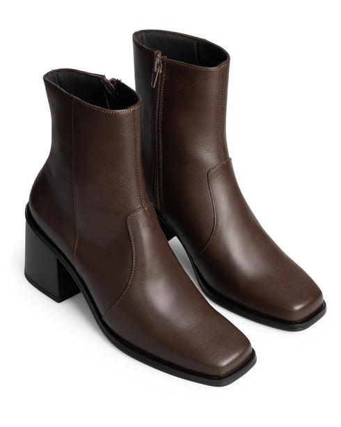 Bota Café Tacón Cuadrado 26401V