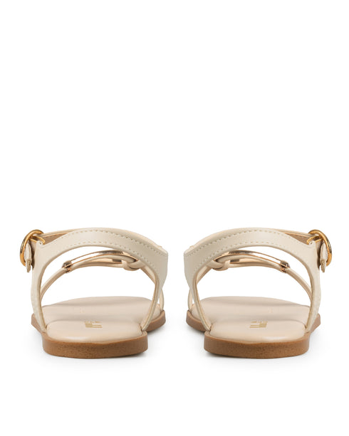Sandalia Nude Broche Metalico 264303